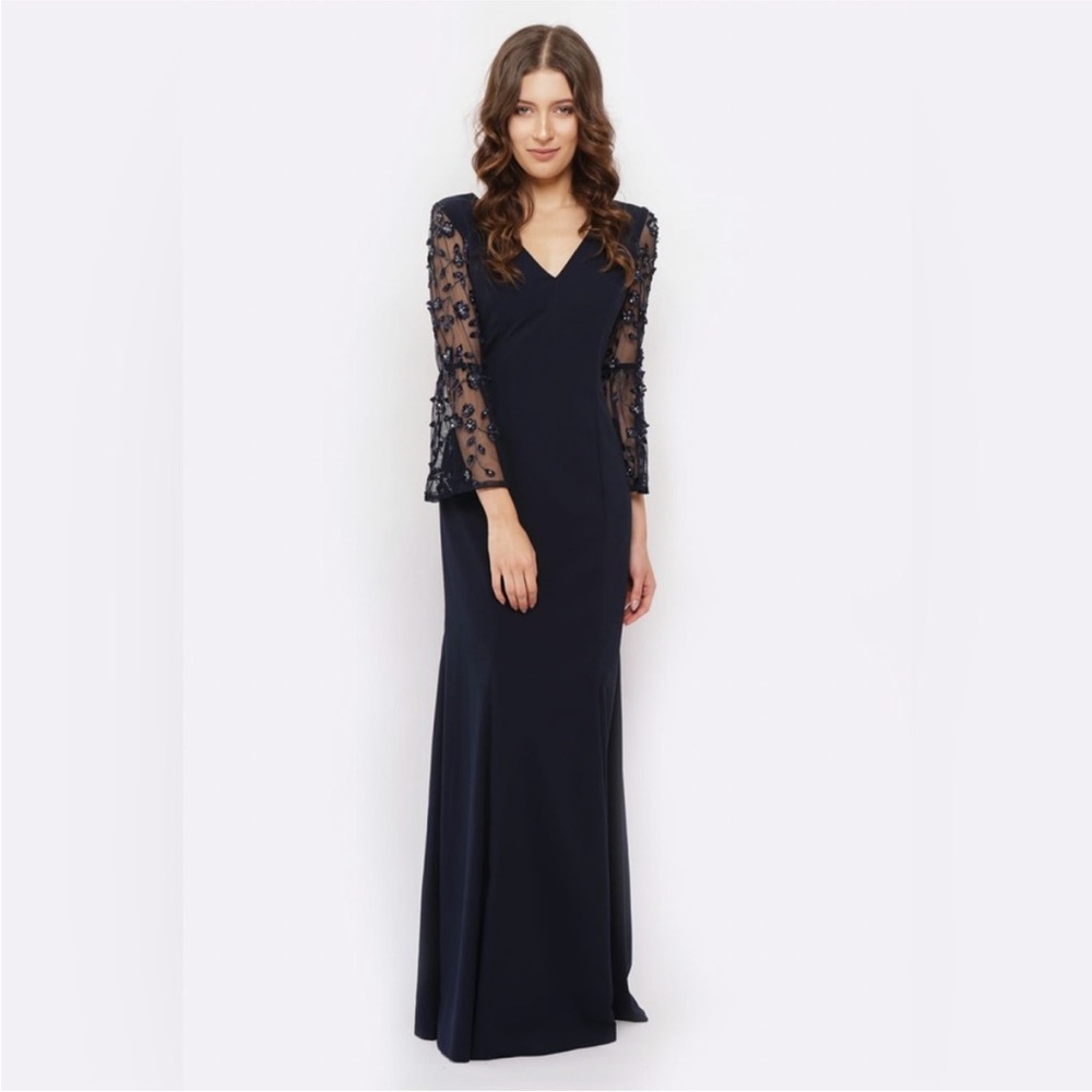 Adrianna Pappel Navy Blue Evening Gown